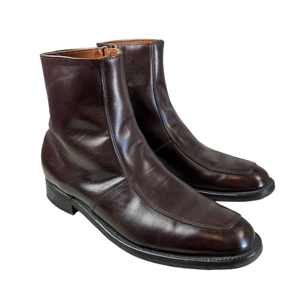 Vintage E.T. Wright Zip Up Leather Brown Boots USA